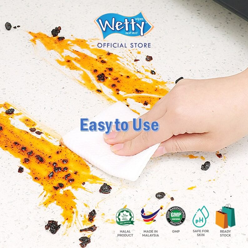 Wetty Fragrance Free Wet Wipes 80's x 3 Bags