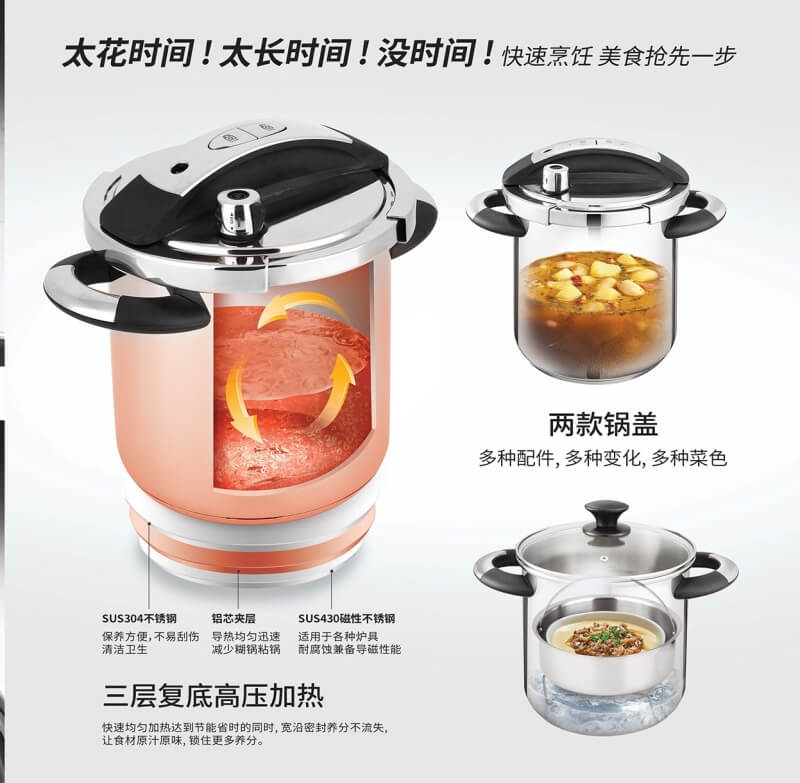 Buffalo 8L Pressure Cooker 牛头牌 8L 欧式快锅 BL10 with INDUCTION COOKER