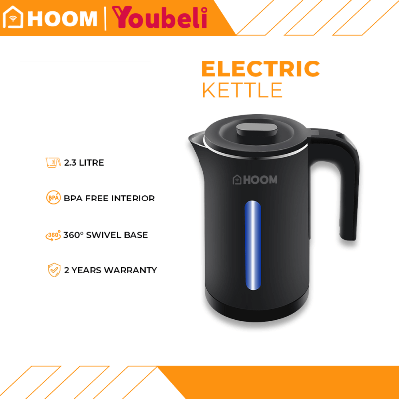Hoom Electric Jug Kettle 2.3L With Stainless Steel Heating Element