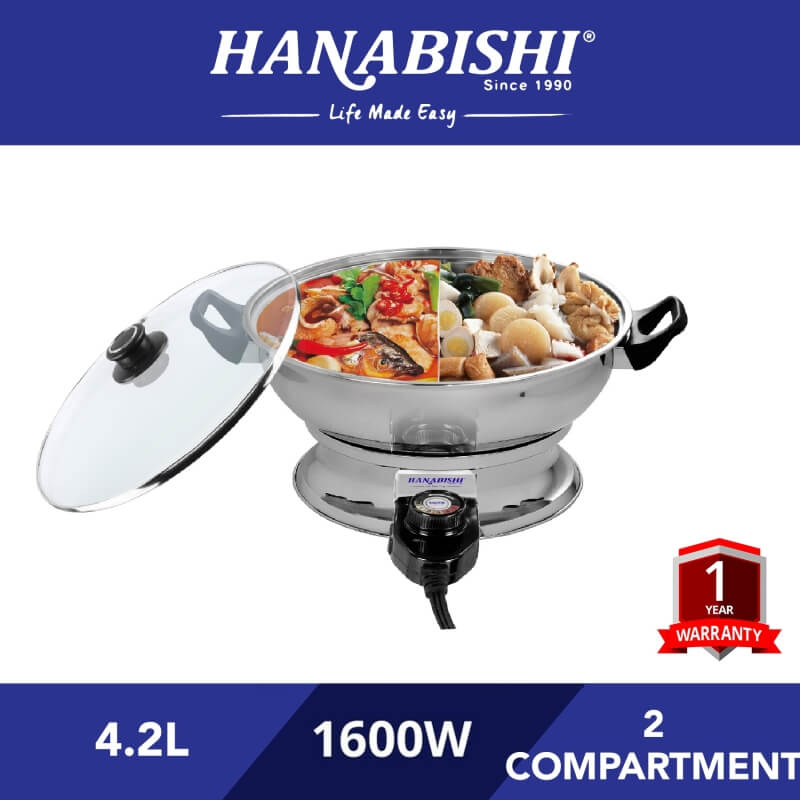 Hanabishi 2 in 1 Steamboat Stainless Steel Bowl (4L) HA3322