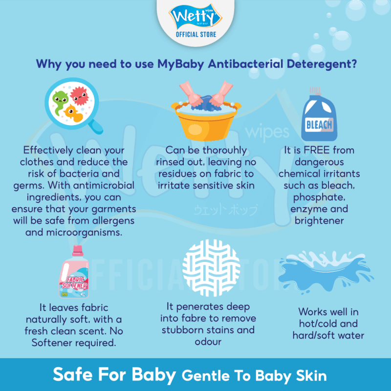 Mybaby Antibacterial Baby Detergent With Softener (2L)