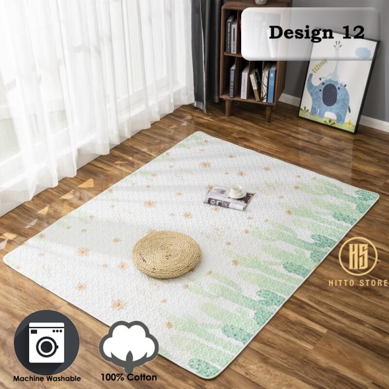 Hitto Japanese Style 100% Cotton Living Carpet Mat 70x150cm