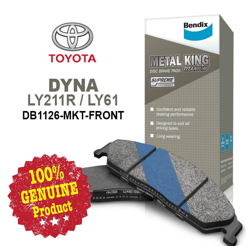 Original Bendix [DB1126MKT] Front Brake Pad - Toyota Dyna LY211R LY61