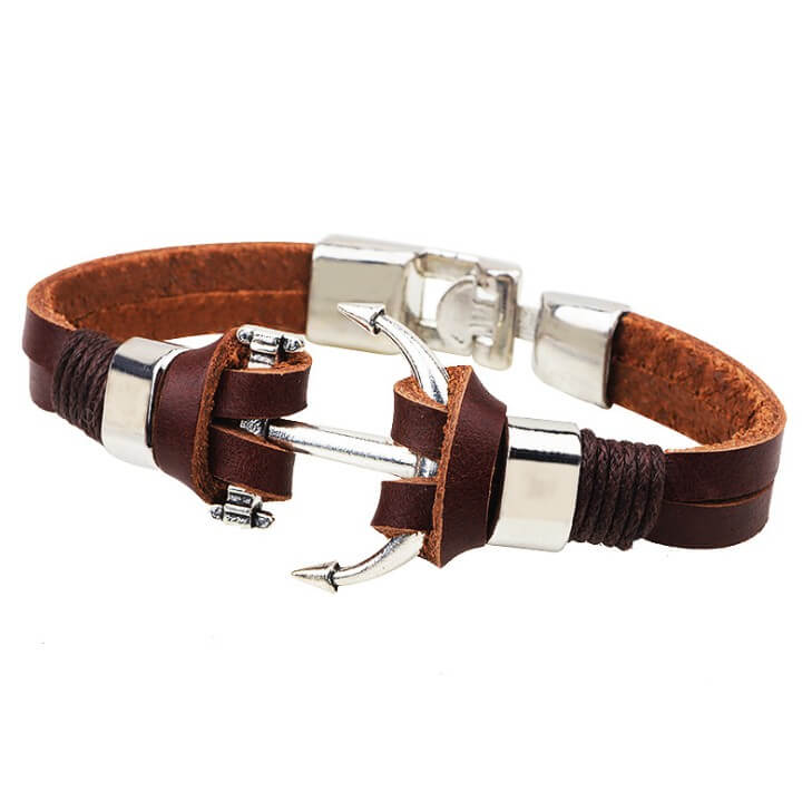 Original Cow Leather with Unique Anchor Bracelet
