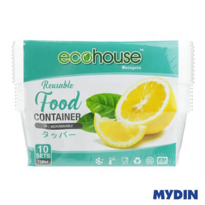 Ecohouse Disposable Food Container (750ml) 10 Sets