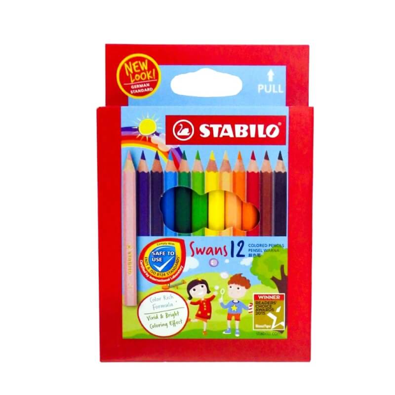 Stabilo Swans 12 Coloured Pencils (Small) 1873