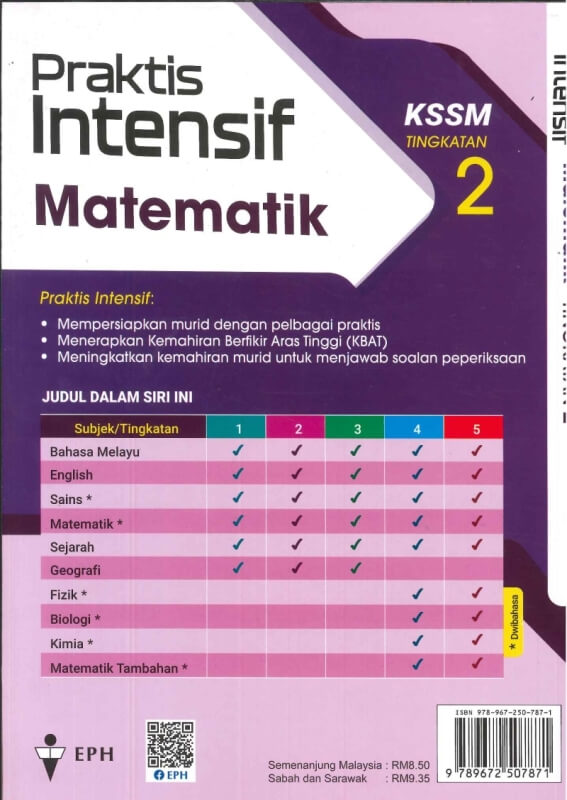 PRAKTIS INTENSIF MATEMATIK(DWIBAHASA)TINGKATAN 2 KSSM 2023