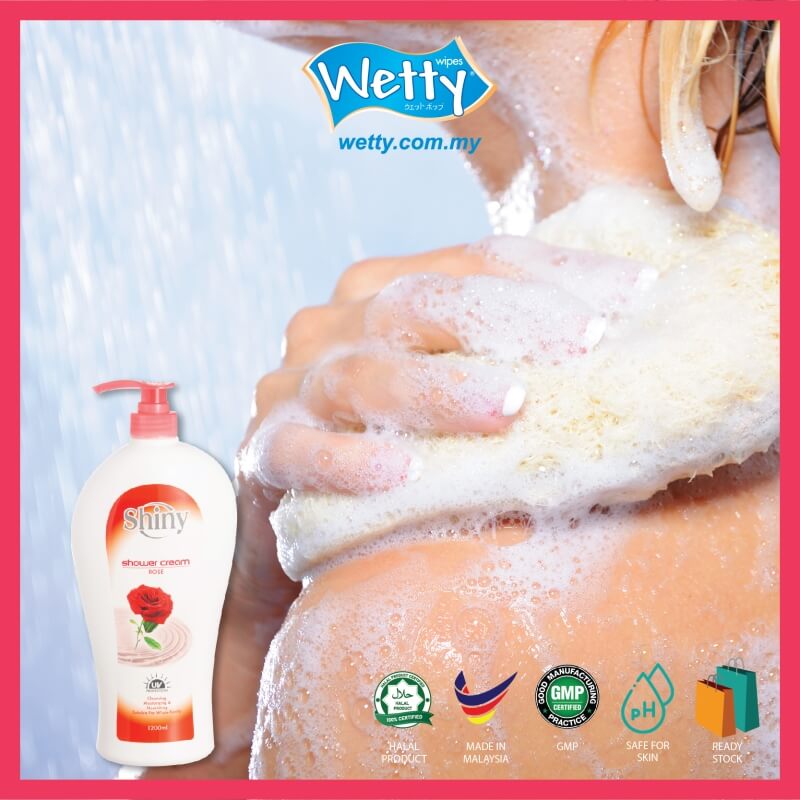 Shiny Shower Cream Gel Fragrant Shampoo Mandi Wangi Body Wash Bath (1200ml) [BUY 1 FREE 1]