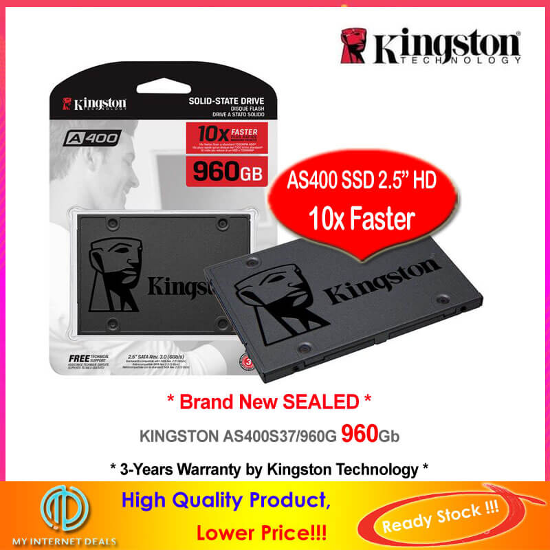 KINGSTON SSD 120G / 240G / 480G / 960G Hard Disk SA400 - Original 3-Years Kingston Warranty