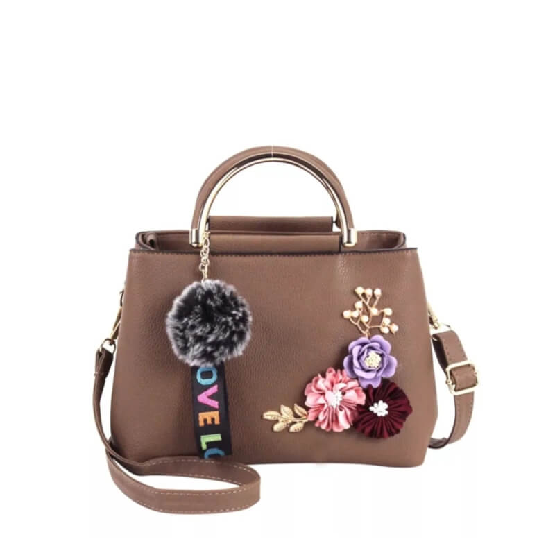 Cute Handbag with Flower Element Decoration