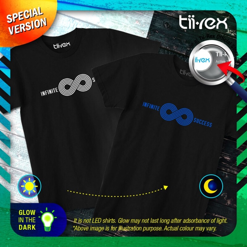 Tii-Rex Infinite Success Icon Glow In The Dark Premium Graphic Statement T-Shirt