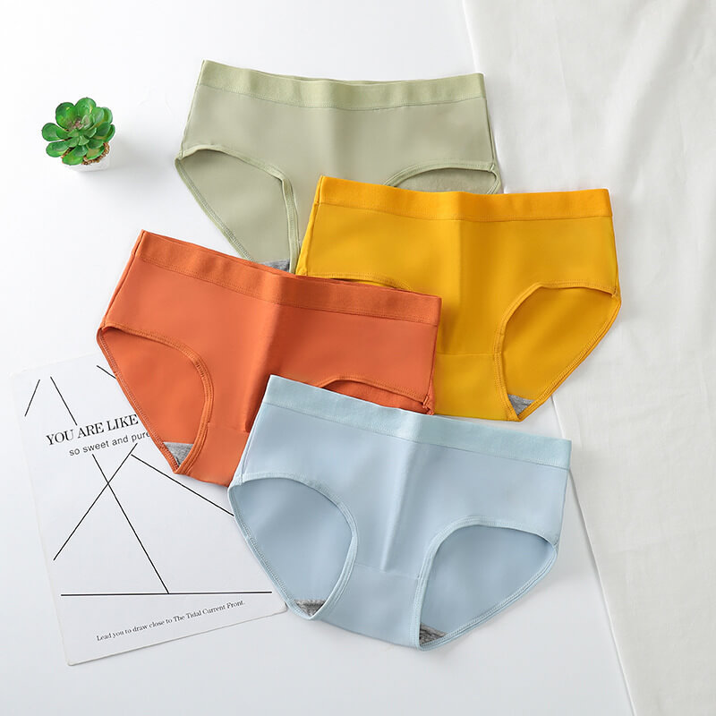 Mid Waist Women Underwear Plus Size Soft Fabric Ladies Panties