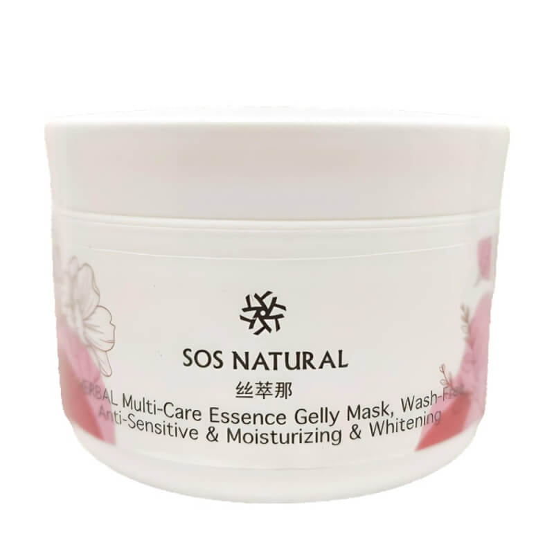 SOS NATURAL HERBAL Multi-Care Essence Gelly Mask, Wash-Free, Anti-Sensitive & Moisturizing & Whitening