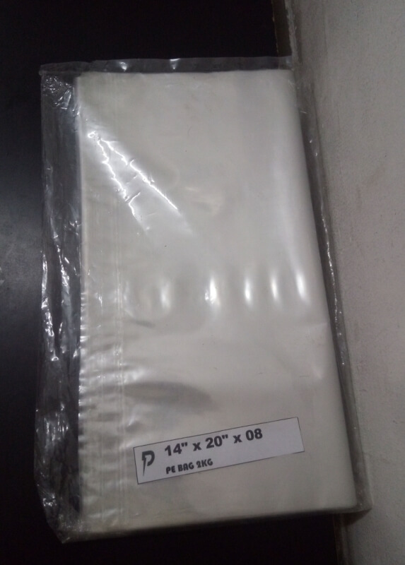 PE Plastic Bag / 14 x 20 inch Clear PE 08 (0.08mm) Plastic Bag / Thick PE Bag / Jenis Tebal / Pembungkus Beku