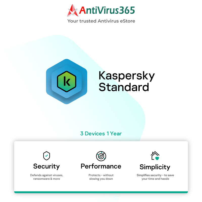 Kaspersky Standard 3 Devices 1 Year (License Key send via email) - Antivirus365