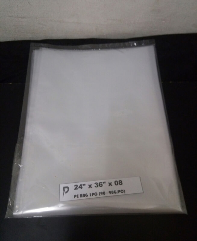 PE08 Clear Packing Bag / 24 x 36 inch Clear PE 08 (0.08mm) Plastic Bag / Thick PE Bag / Jenis Tebal / Pembungkus Beku