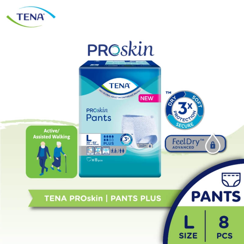 Tena PROskin Pants Plus Adult Diapers Large L8 ( L Size -39 Inch