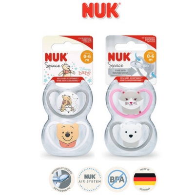 NUK Space Soother Disney Twin Pack 0-6M