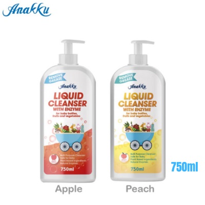 Anakku Baby Liquid Cleanser Enzyme Baby Bottle Cleanser 750ml (Apple/Peach)