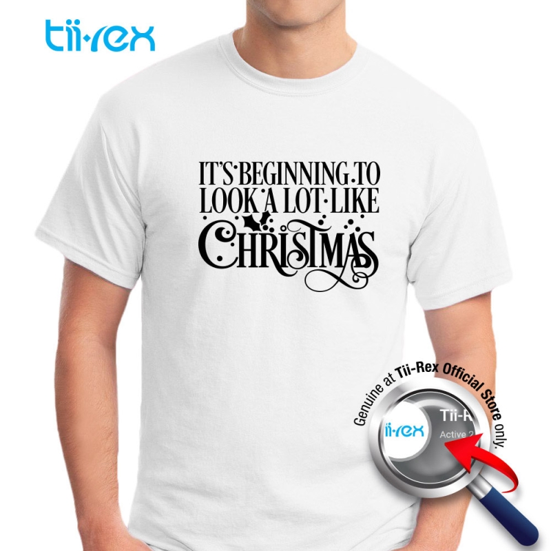 Tii-Rex Reindeer and Merry Christmas Unisex Round Neck T Shirt