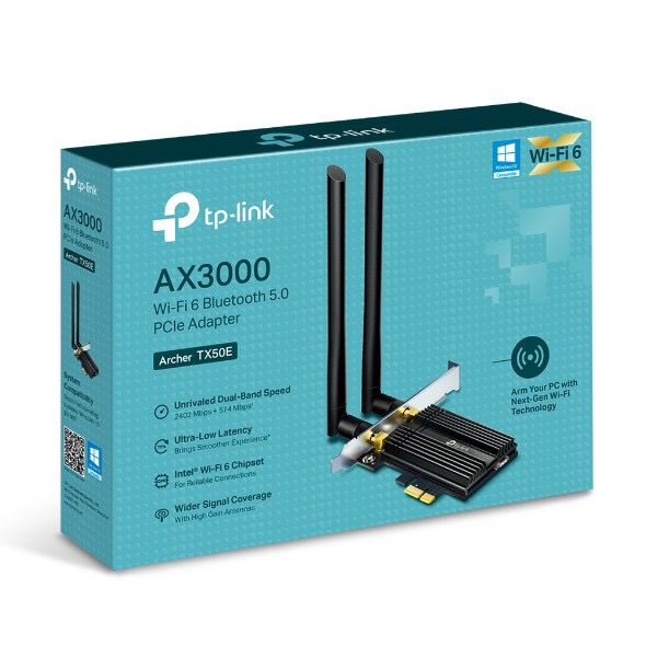 TP-Link TX50E AX3000 WiFi 6 & Bluetooth 5.0 PCIe Wireless Adapter Wifi 6(802.11ax)