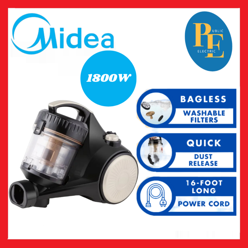 Midea 1800W Bagless Vacuum Cleaner with HEPA Filter - MVC-V18K-BG