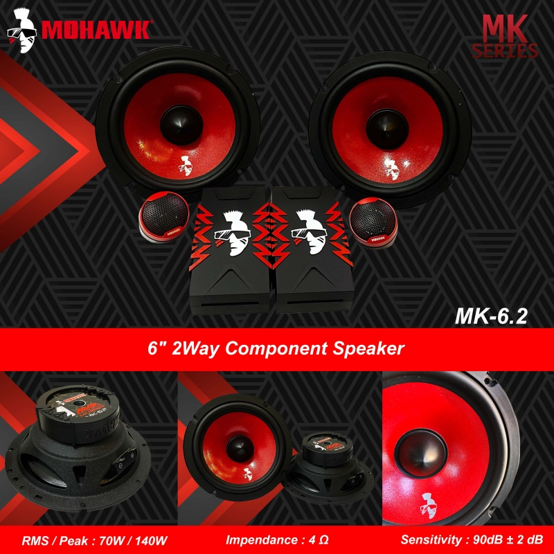 Mohawk MK-6.2 6.5\'+String.fromCharCode(34)+\' 2-Way Component Speaker Proton , Nissan ,Honda , Toyota ,Mitsubishi