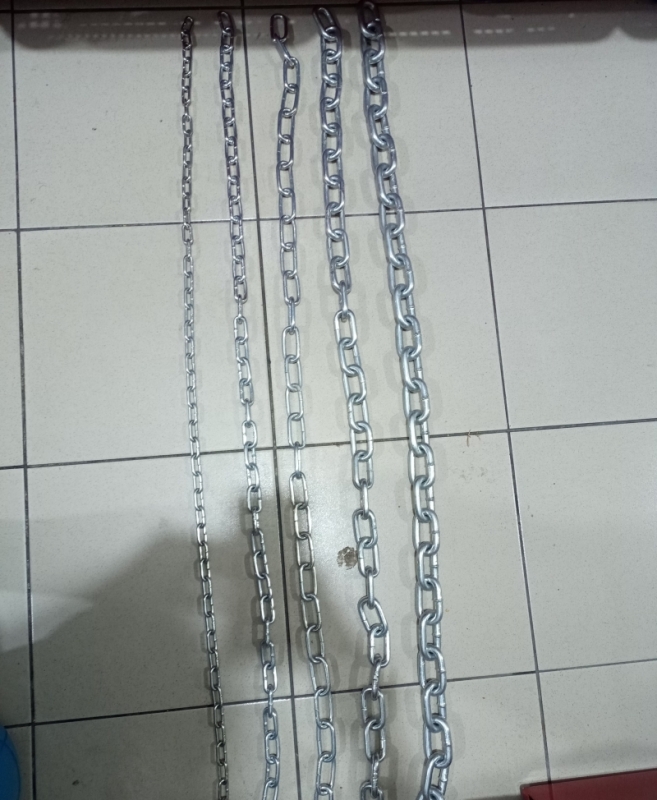 Galvanized Iron Link Chain 6 Sizes,1/9inch(3mm), 1/8inch(4mm), 3/16inch(5mm), 1/4inch(6mm), 5/16inch(8mm), 3/8inch(10mm)
