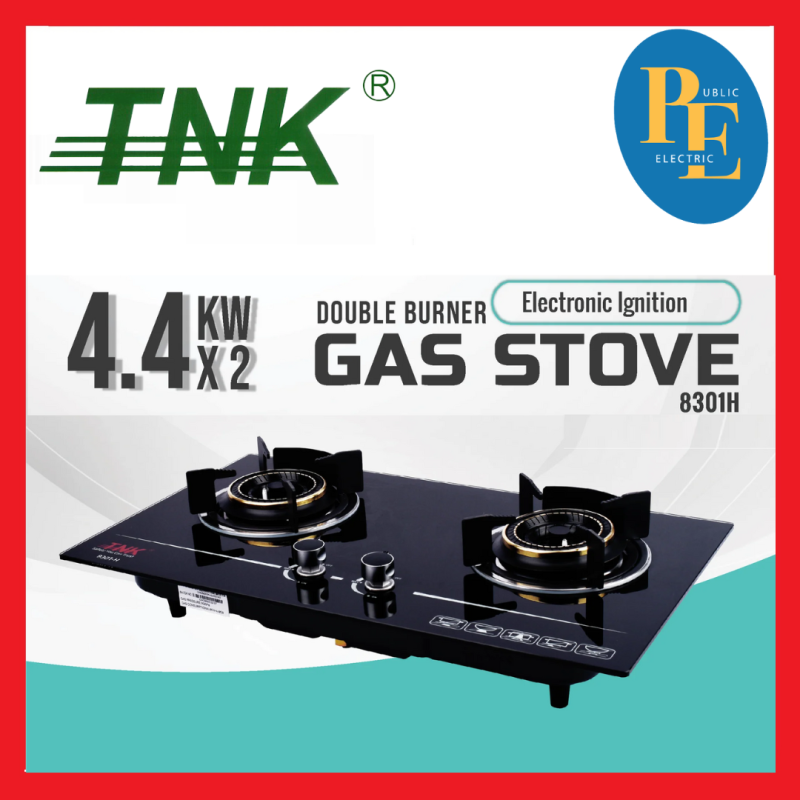 TNK 8301-H Built In Double Burner Tempered Glass Hob Gas Stove Gas Cooker KASGTN-8301H