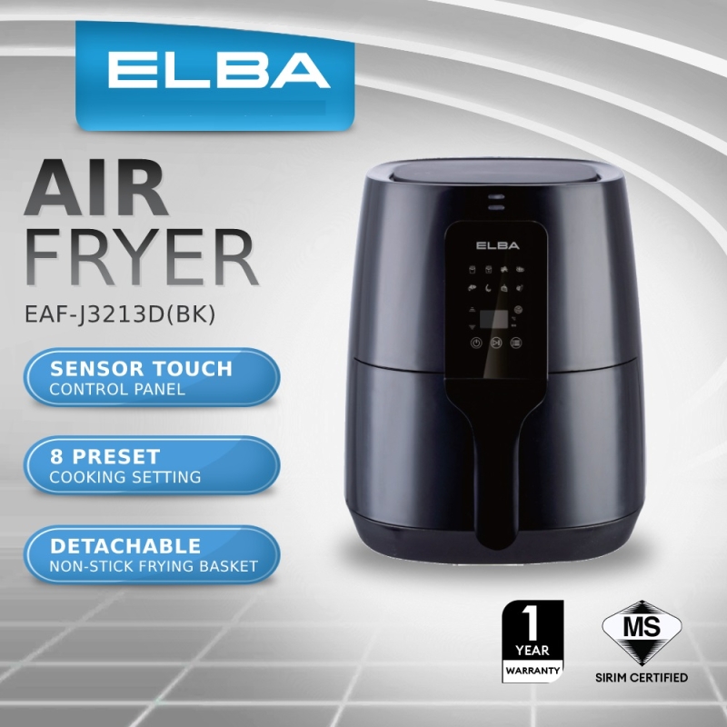 ELBA 3.2L Touch Control Panel With LED Display Air Fryer EAF-J3213D(BK)