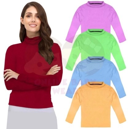 Women Inner Turtle Neck Muslimah Style / Premium Quality (M-XXL) - Random Color Inner Blouse Baju Long sleeves Tops