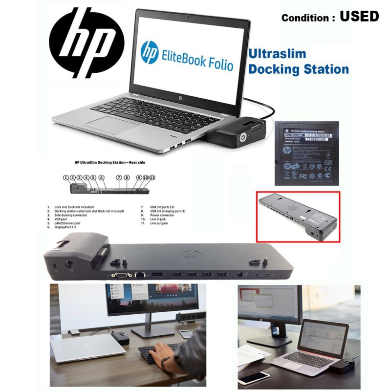 HP EliteBook ProBook Zbook USB3.0 Ultraslim 2013 Docking Station Port replicator HSTNN-IX10 HSTNN-LX