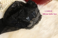 Sexy Sheer Oil Shiny Smooth Floral Silicone Lace Stockings