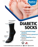 Footlink Diabetic Socks - Black Color
