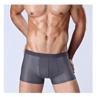 Mens Underwear Boxers Men Boxer Underwear Boxer short Man Underpants Bamboo Fiber Short (Black)