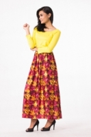 Fashion Two-Piece Joint Floral Design Modern Jubah Dress