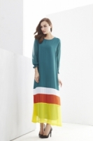 Fashion Mix Color Tunic Modern Jubah Dress