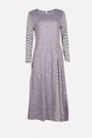 Fashion Classic Side Pleated Modern Jubah Dress With Wooden Button