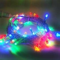 Christmas lights-50 bulbs LED string (four color transparent wire) (plug-in type with controller tripping) (high brightness and power saving)