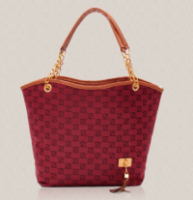 Red Chain Tote Bag Shoulder Women's Handbag