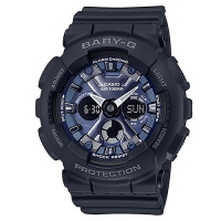 (casio)[CASIO] BABY-G Mix and Match Metal Three Eyes Rock and Roll Sweet Sports Women's Watch-Black X Velvet Blue (BA-130-1A2)