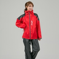 OutPerform- mosaic-style super splash in half trench coat - red