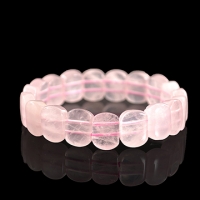 Natural powder crystal poly peach hand row / bracelet