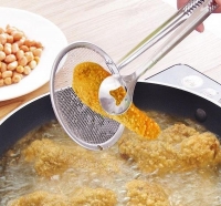 Frying Tongs with Oil Strainer 2 in 1