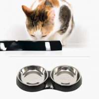 Catit Cat Feeding Dish Double Feeding Bowl Double – White or Black