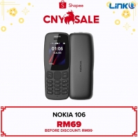 Nokia 106 (4MB RAM + 4MB ROM) Mobile Phone - Original 1 Year Warranty by NOKIA Malaysia (MY SET)