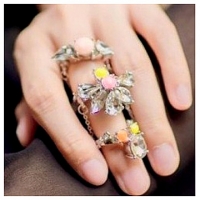 (太妃糖)Toffee steadily clear sparkling diamonds Ring (silver)