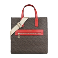 (MICHAEL KORS)MICHAEL KORS MK Full Version Vertical Dual Purpose Shopping Bag-Large/Coffee Red