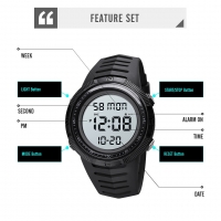 [Malaysia SKMEI] 1632 Men Sport Digital Watch Double Time Waterproof Countdown Stopwatch Chrono