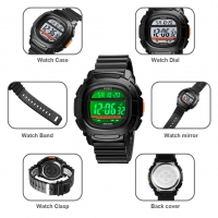 【Malaysia SKMEI 】1657 Light LED Display Digital Military Sports Watches Stopwatch Men's Watch Countdown